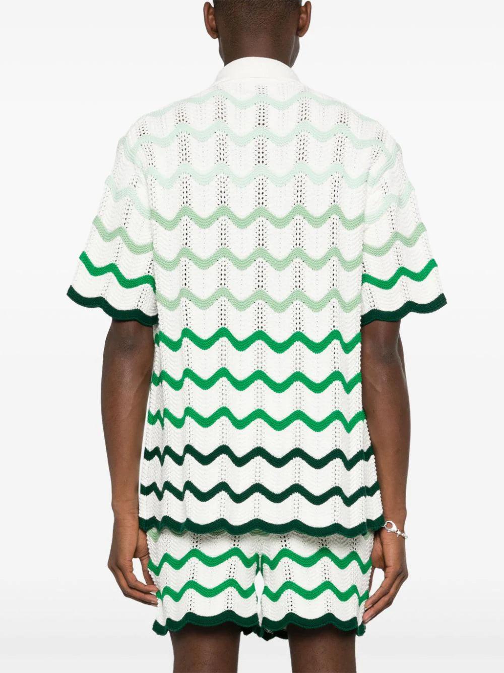 CASABLANCA Gradient Wave Crochet Shirt