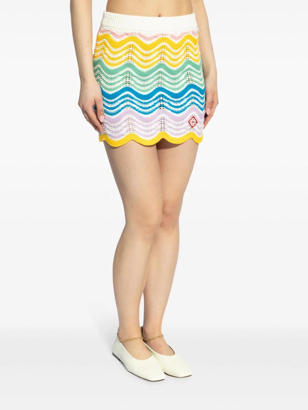 CASABLANCA Gradient Wave Crochet Skirt