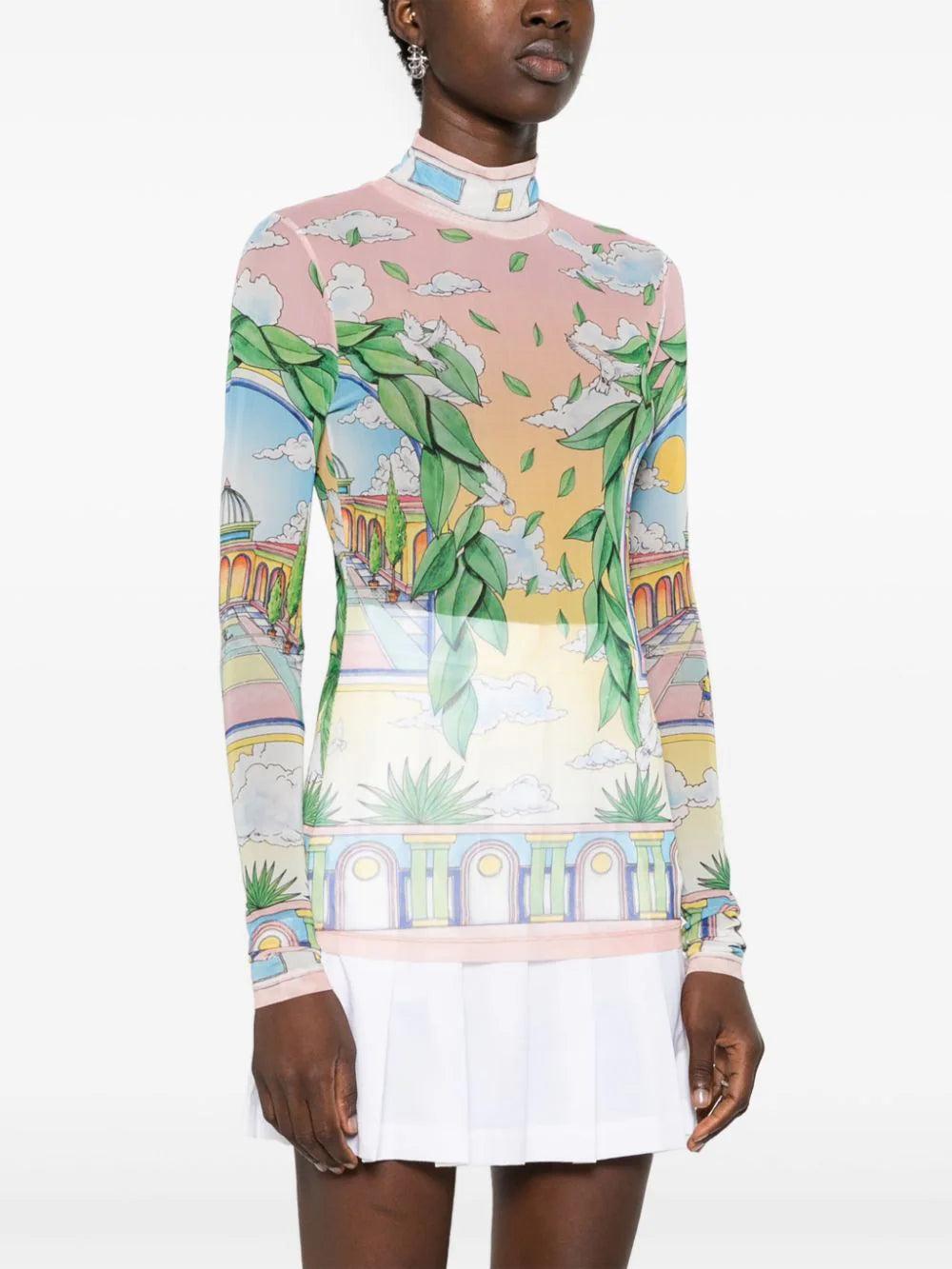 CASABLANCA Paysage Ideal Mesh Top