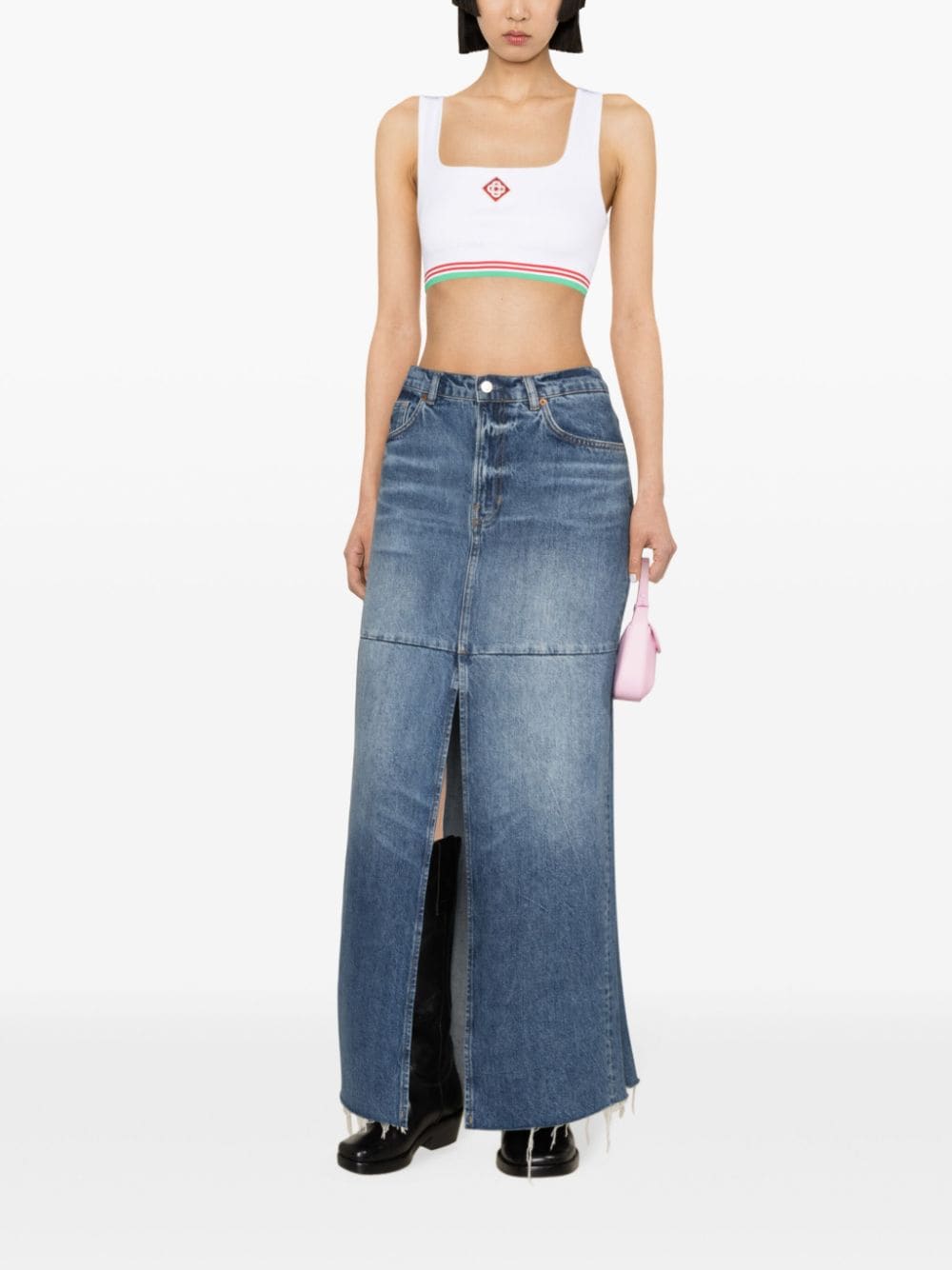 CASABLANCA Ribbed Crop Top