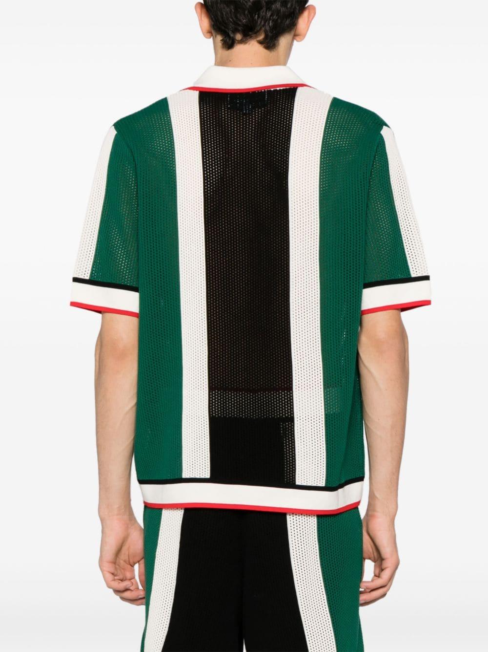 CASABLANCA Striped Knitted Mesh Shirt
