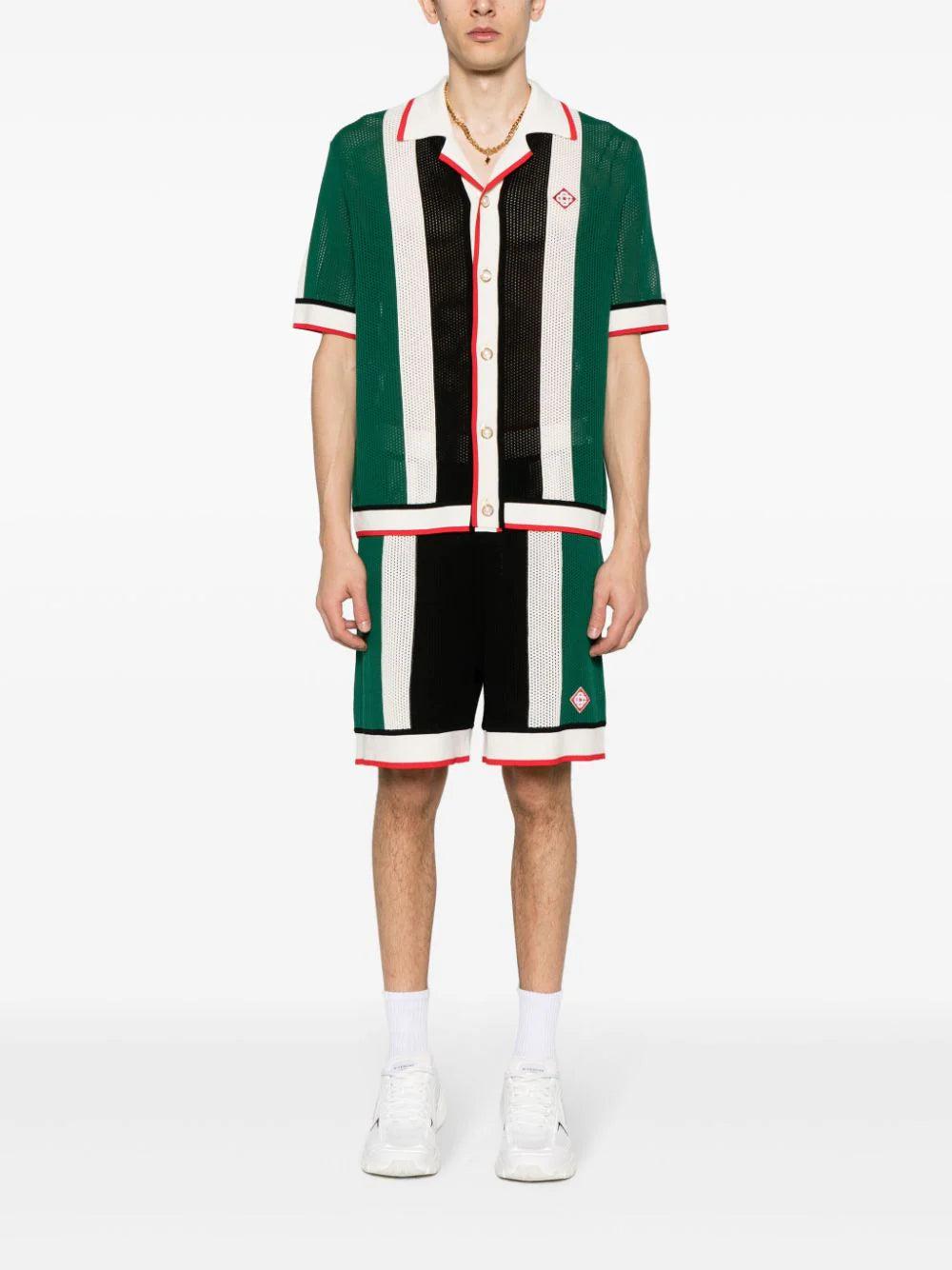 CASABLANCA Striped Mesh Shorts