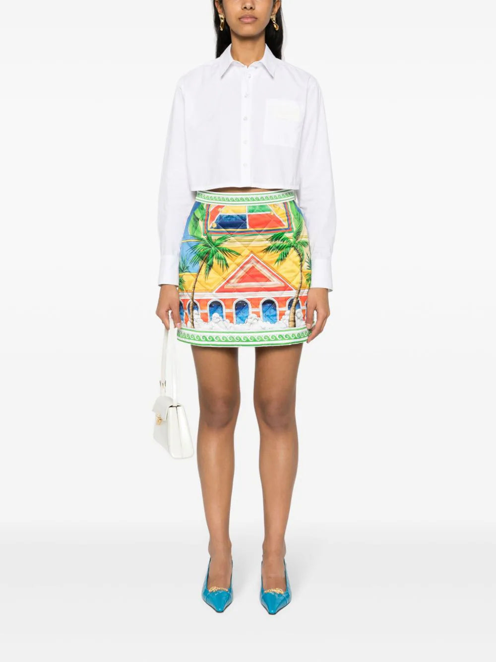 CASABLANCA Triomphe D'orange Quilted Mini Skirt