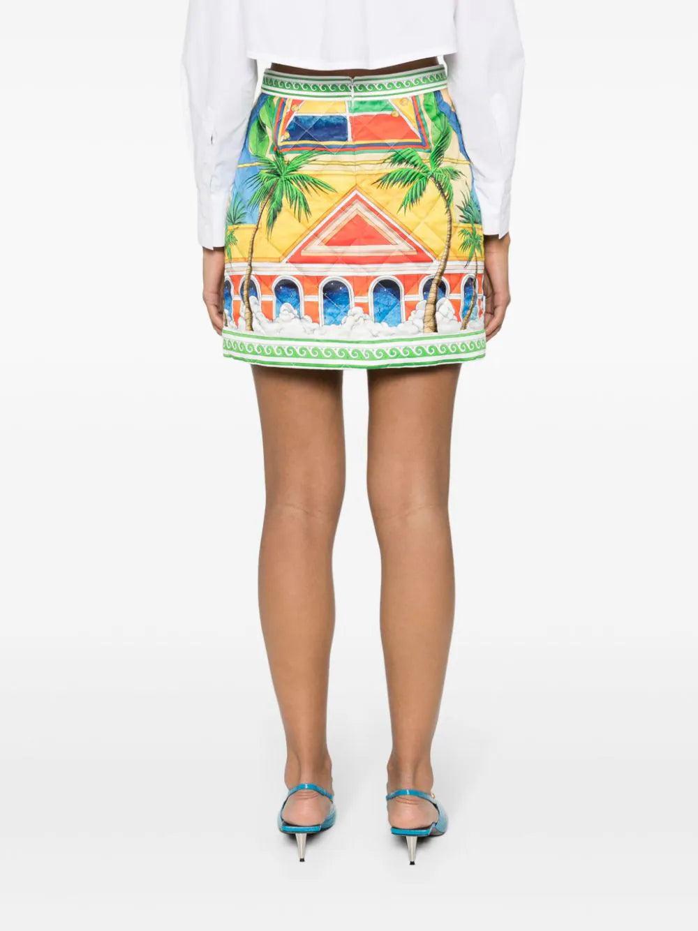 CASABLANCA Triomphe D'orange Quilted Mini Skirt