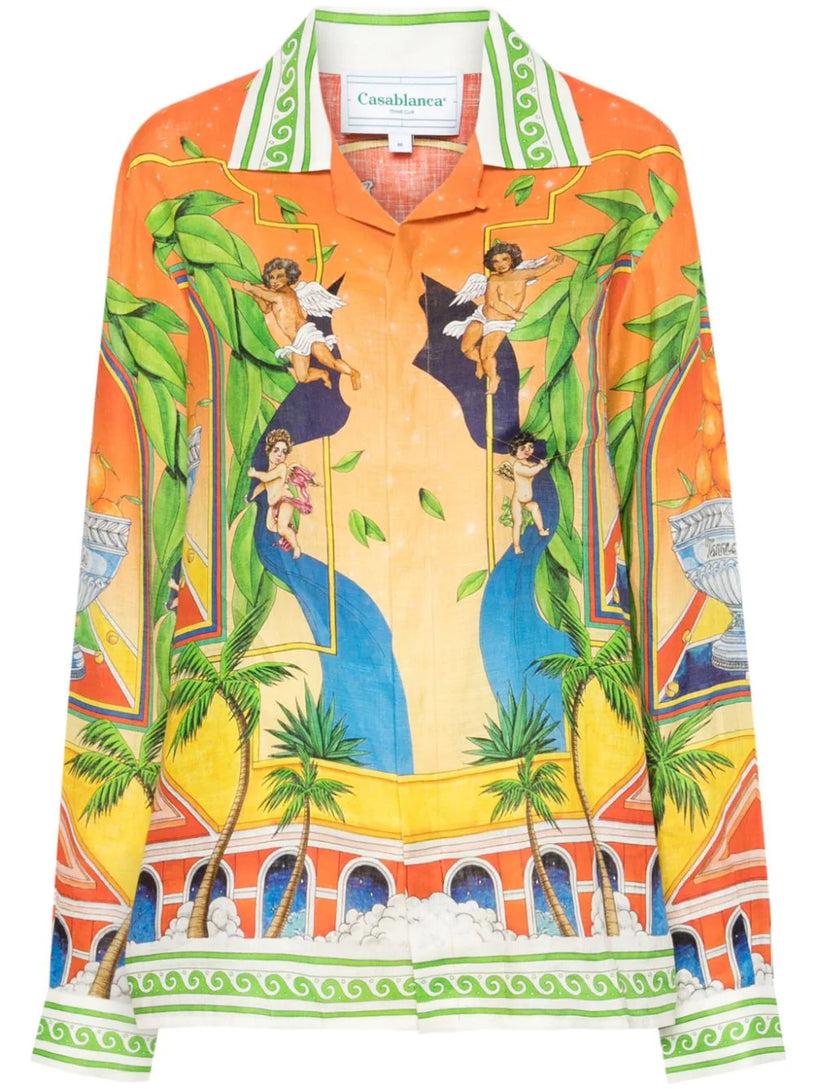 CASABLANCA Trophy orange shirt