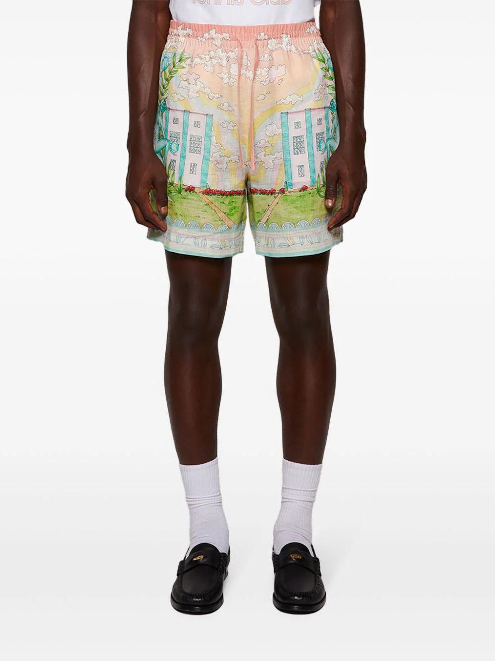 CASABLANCA Vase Linen Shorts