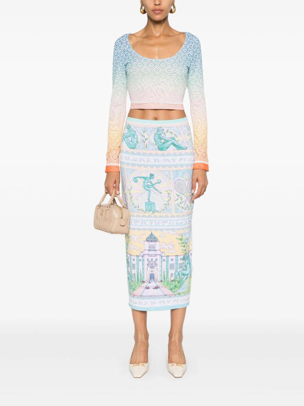 CASABLANCA Vase Midi Pencil Skirt