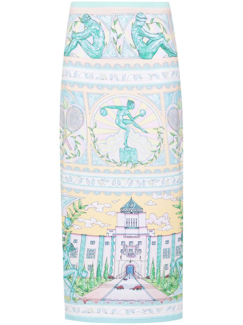 CASABLANCA Vase midi pencil skirt