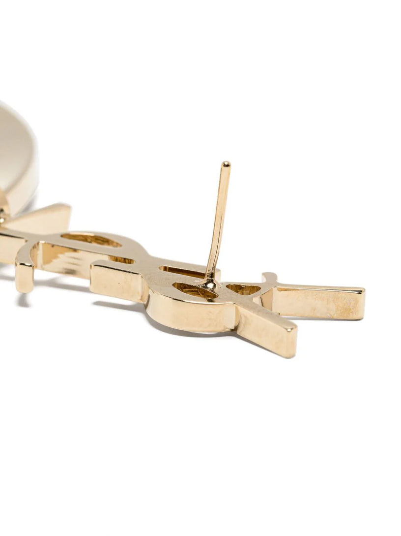 Saint Laurent Cassandre earrings with metal circle pendant