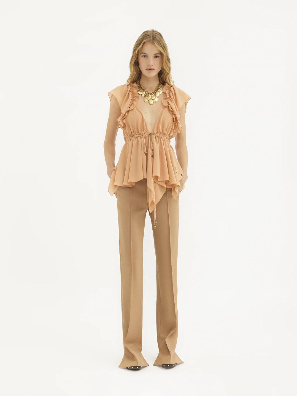 Chloé Camisole With Curls In Silk Georgette