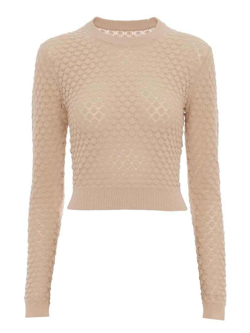 Chloé Cropped jumper in cotton pointelle knit