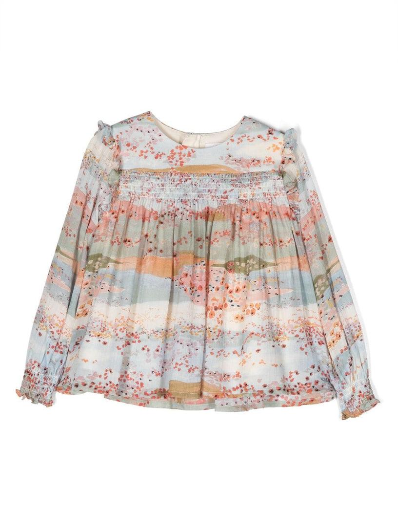 Chloé Kids Ceremony graphic-print blouse