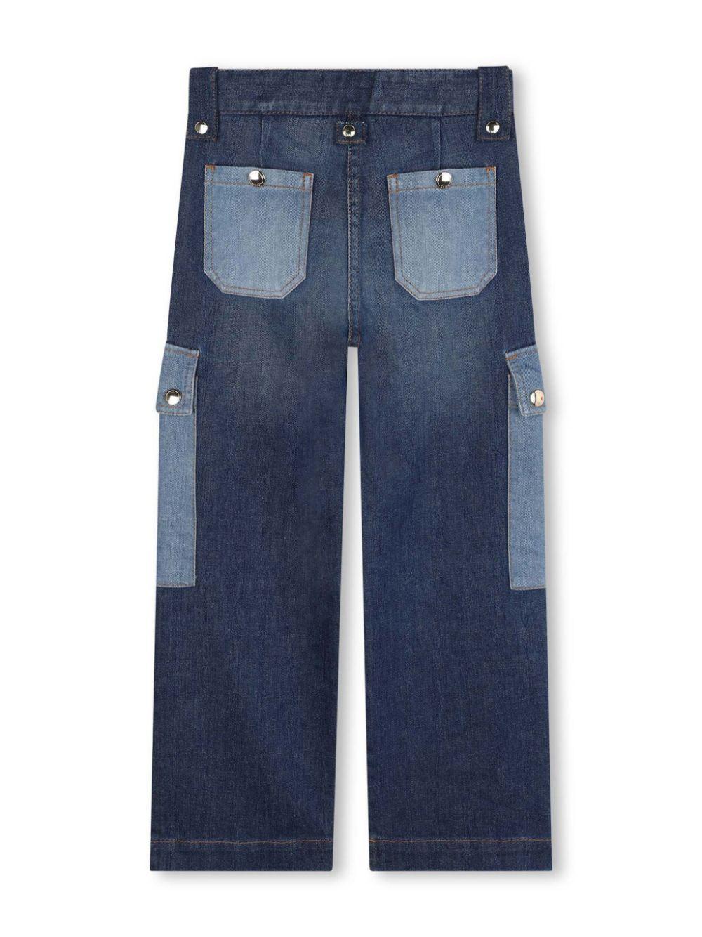 Chloé Kids Patchwork Cargo Jeans