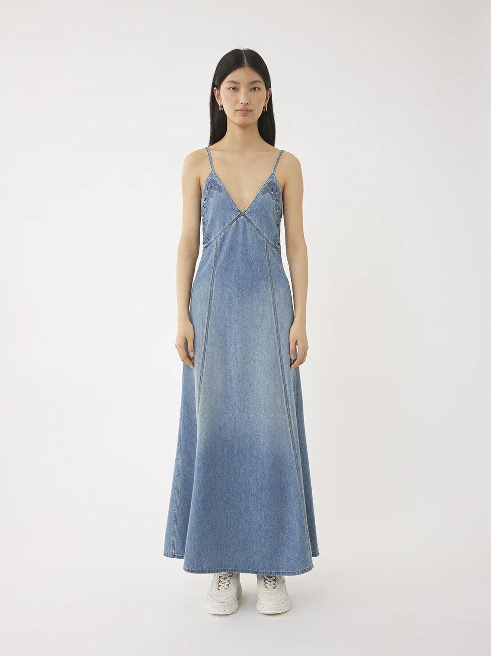 Chloé Long Flare Denim Dress