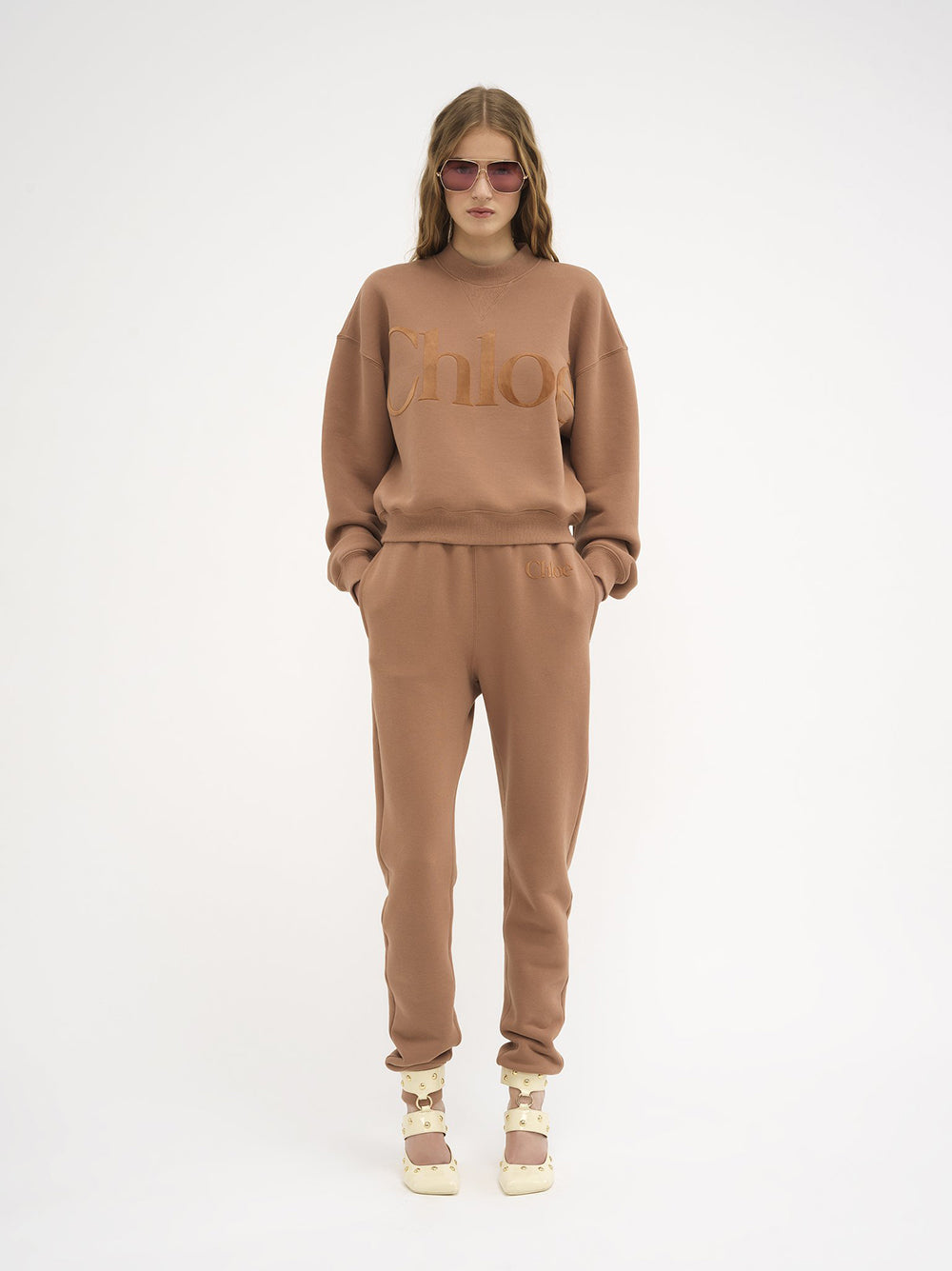 Chloé Loose Pullover In Cotton Fleece