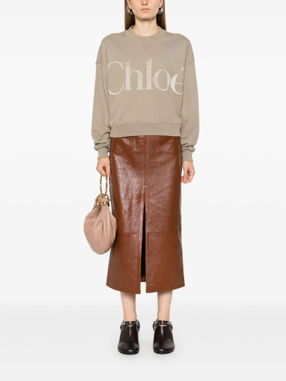 Chloé Loose Pullover In Cotton Fleece