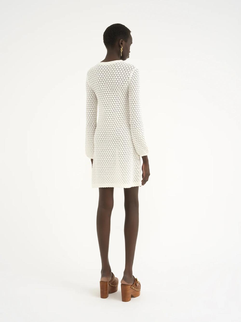 Chloé Mini Dress In Cotton Pointelle