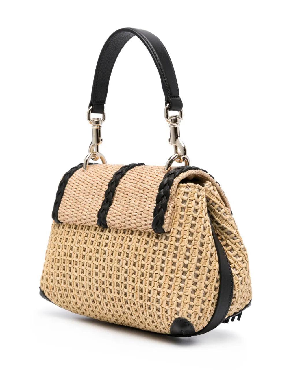 Chloé Penelope Mini Shoulder Bag In Raffia