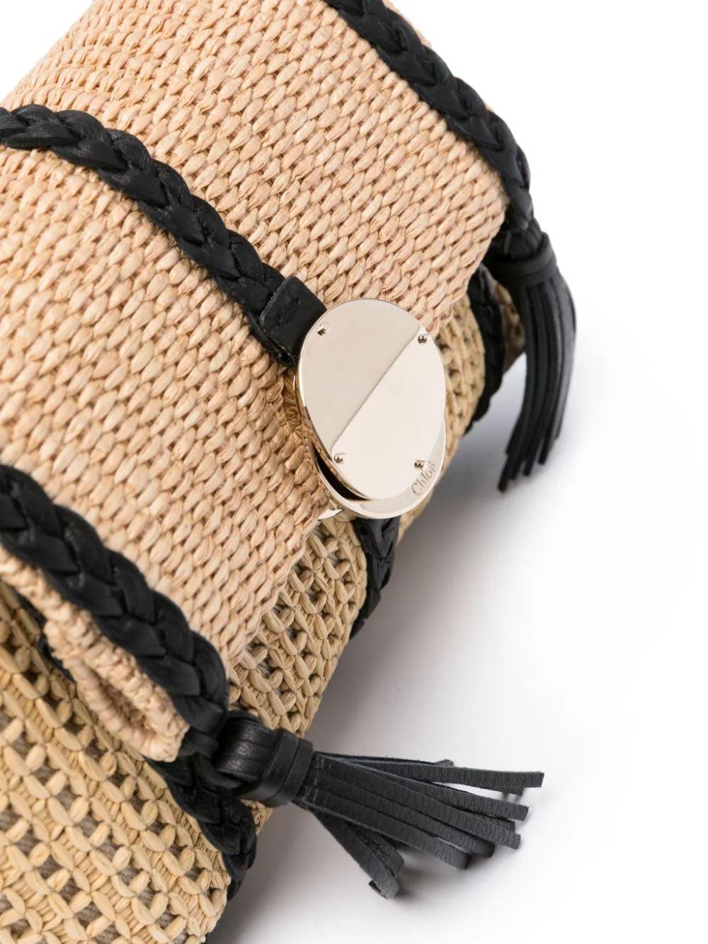 Chloé Penelope Mini Shoulder Bag In Raffia