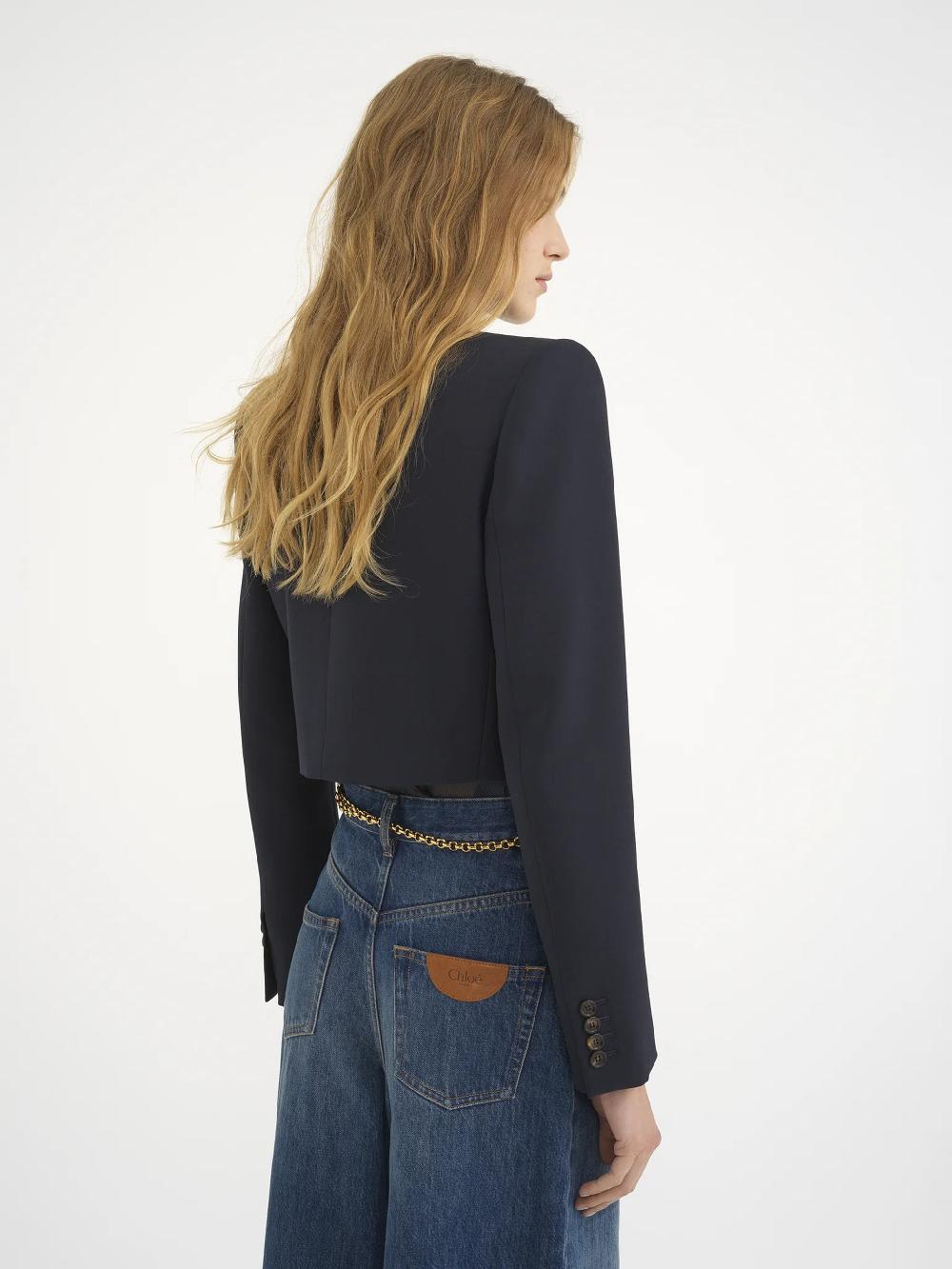 Chloé Short Spencer Jacket In Grain De Poudre Wool