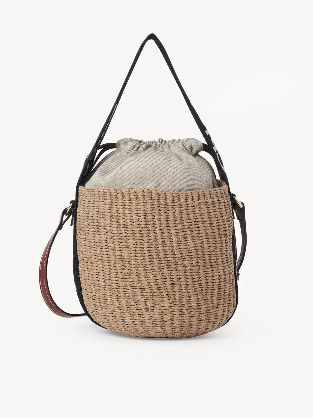 Chloé Woody Small Tote Bag In Natural Fibres