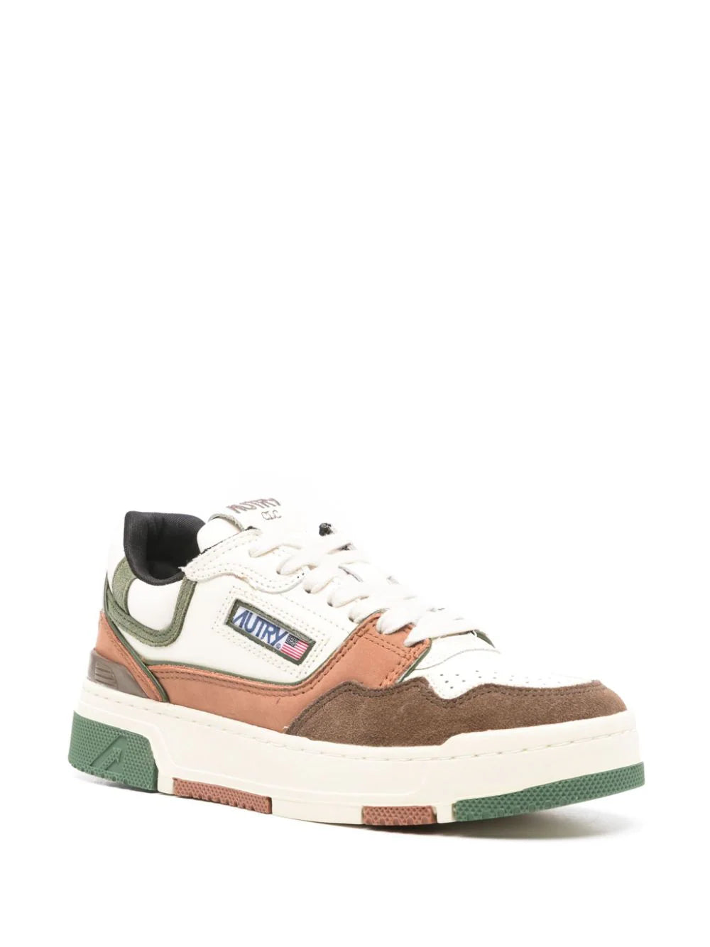 AUTRY Clc Low Sneakers In Ebony And Military Suede And Nubuck