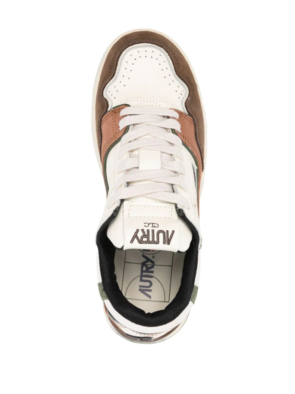 AUTRY Clc Low Sneakers In Ebony And Military Suede And Nubuck