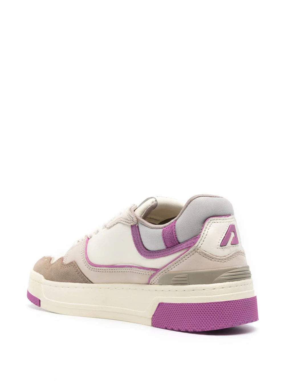 AUTRY Clc Low Sneakers In Fuchsia And Tobacco Suede And Nubuck