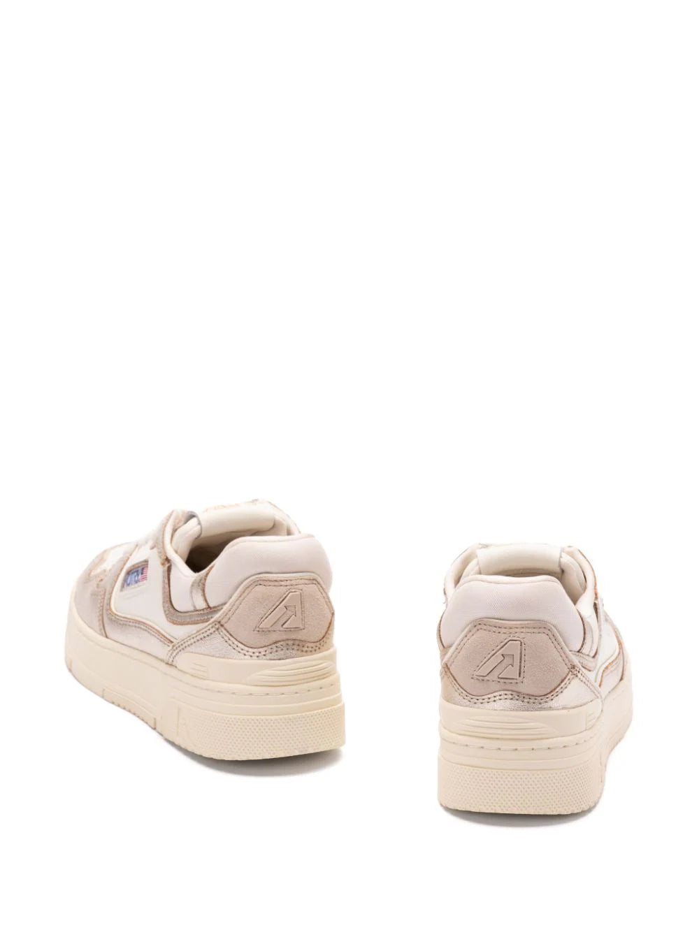 AUTRY Clc Low Sneakers In Platinum Leather And Suede