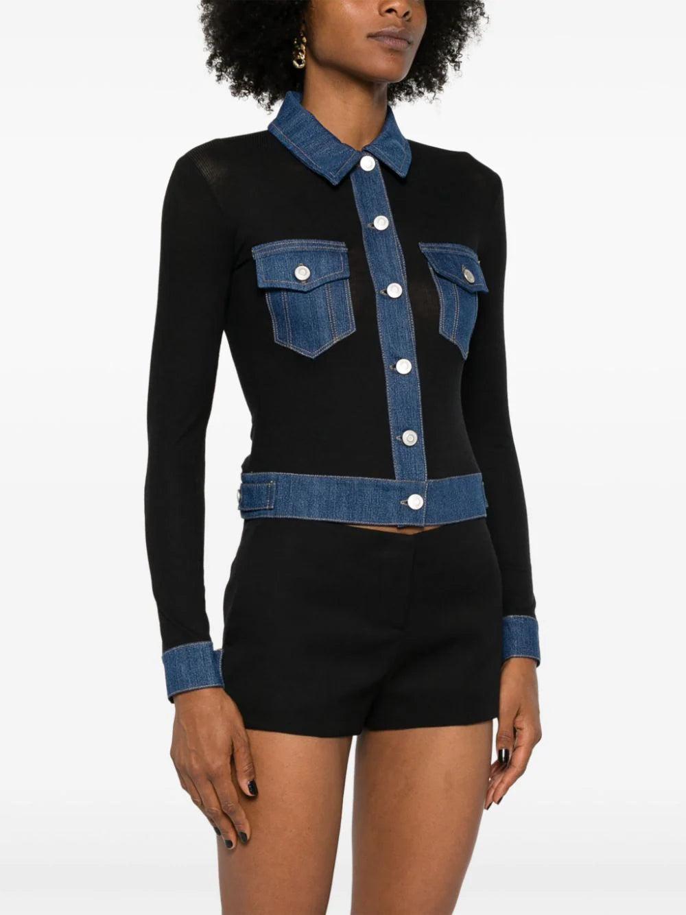 Coperni Second Skin Ribbed Denim Top