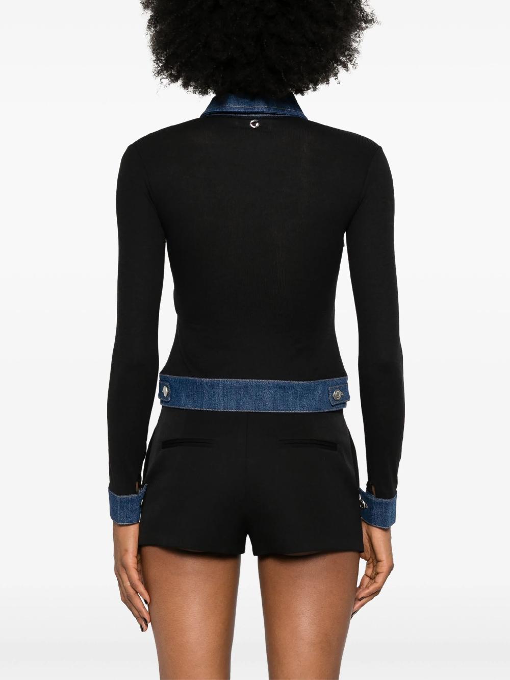 Coperni Second Skin Ribbed Denim Top