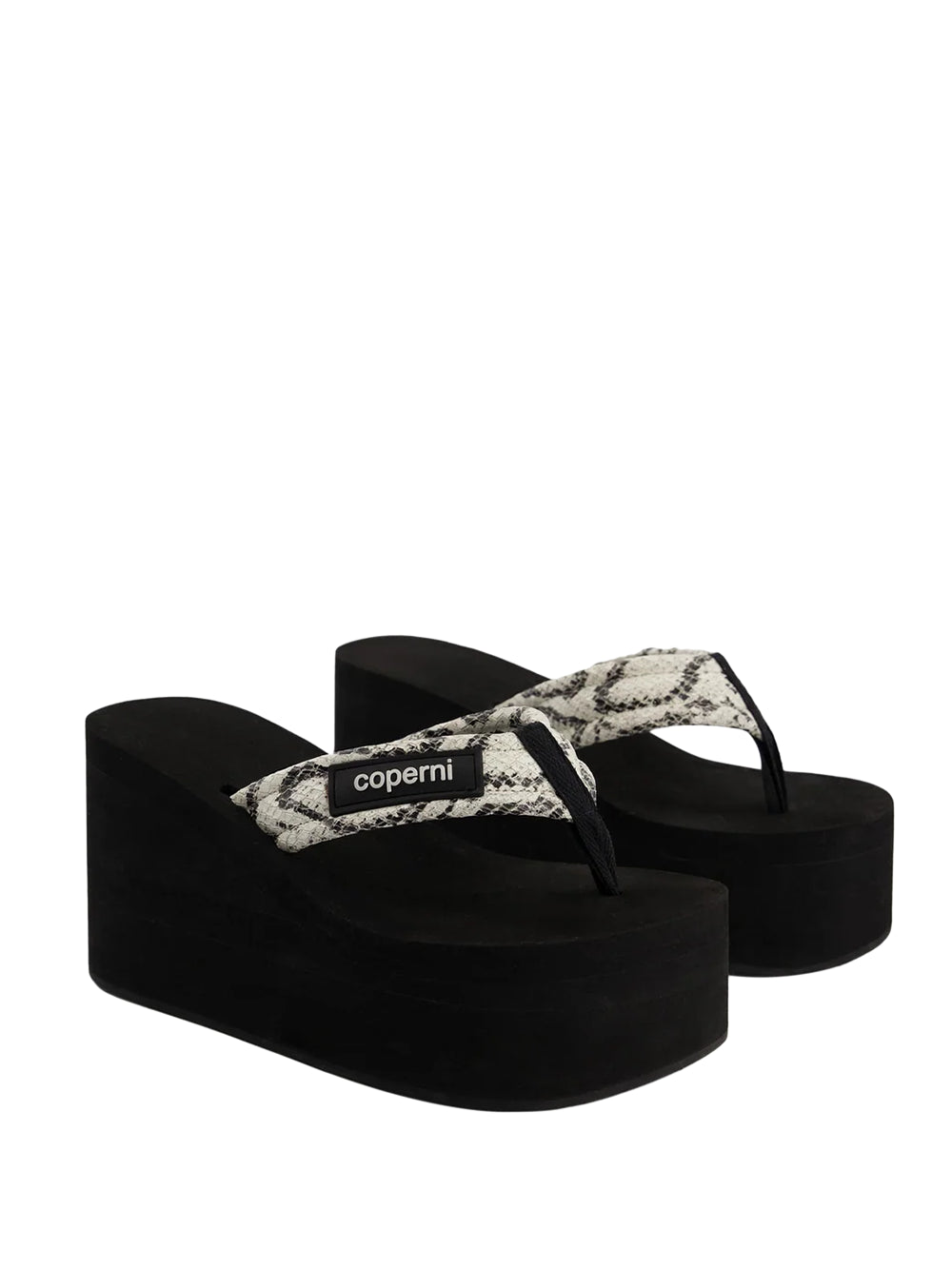 Coperni Snake Print Branded Wedge Sandal