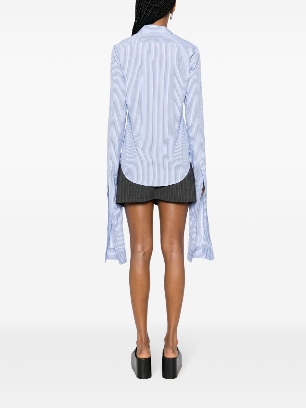 Coperni Stripped Open Collar Shirt