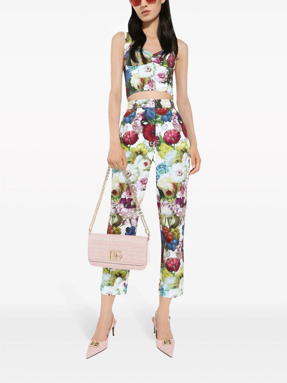 Dolce & Gabbana Corset Top With Nocturnal Flower Print