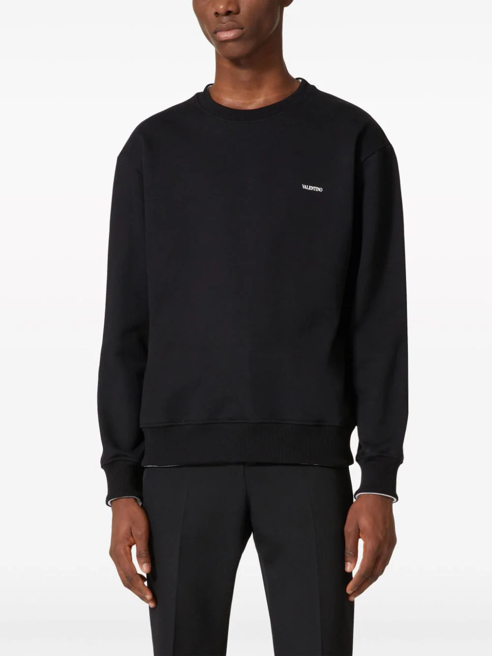 Valentino Garavani Cotton Crewneck Sweatshirt With Front Logo