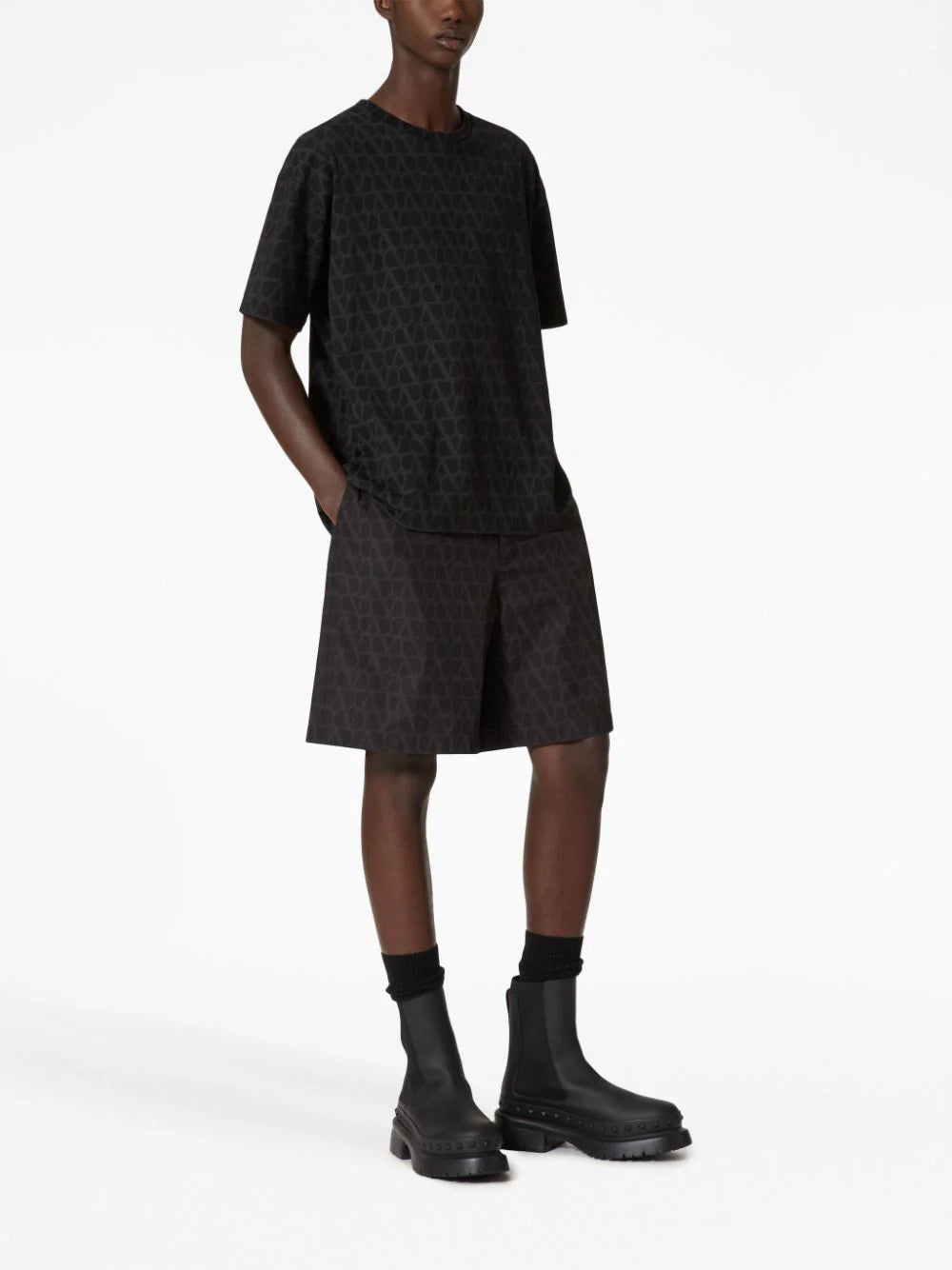 Valentino Garavani Cotton T-shirt With All-over Toile Iconographe Print