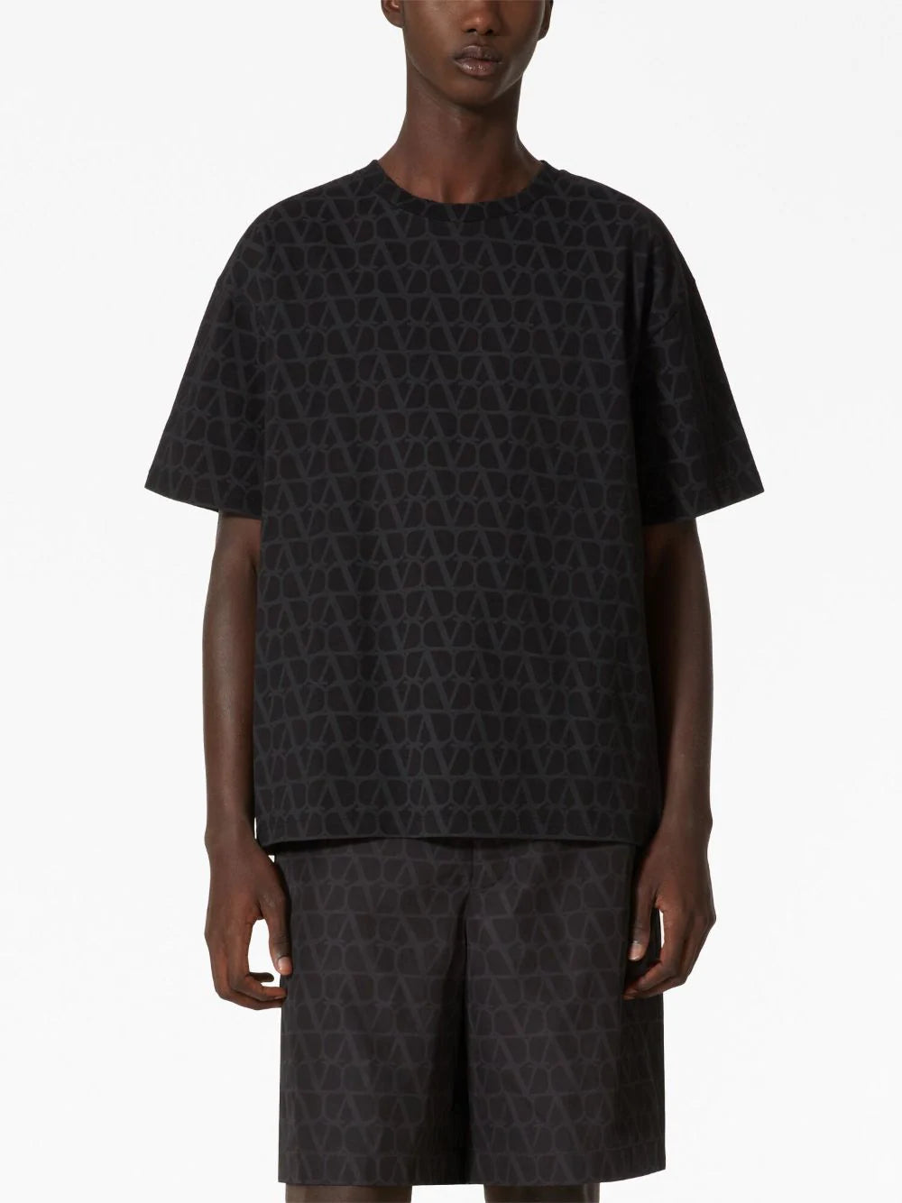 Valentino Garavani Cotton T-shirt With All-over Toile Iconographe Print