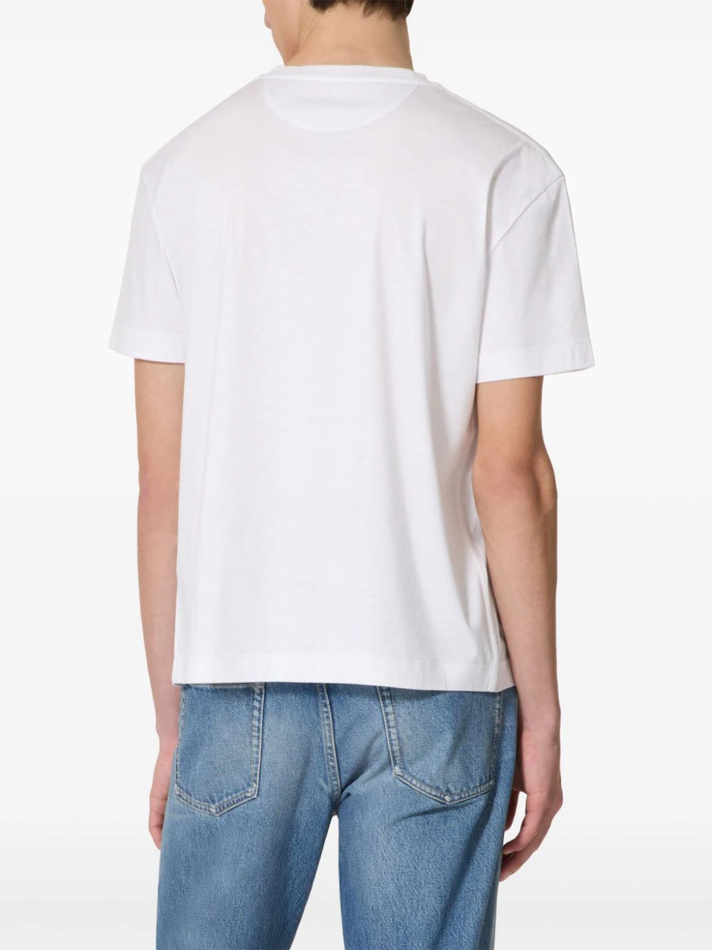 Valentino Garavani Cotton T-shirt With Metallic V Detail