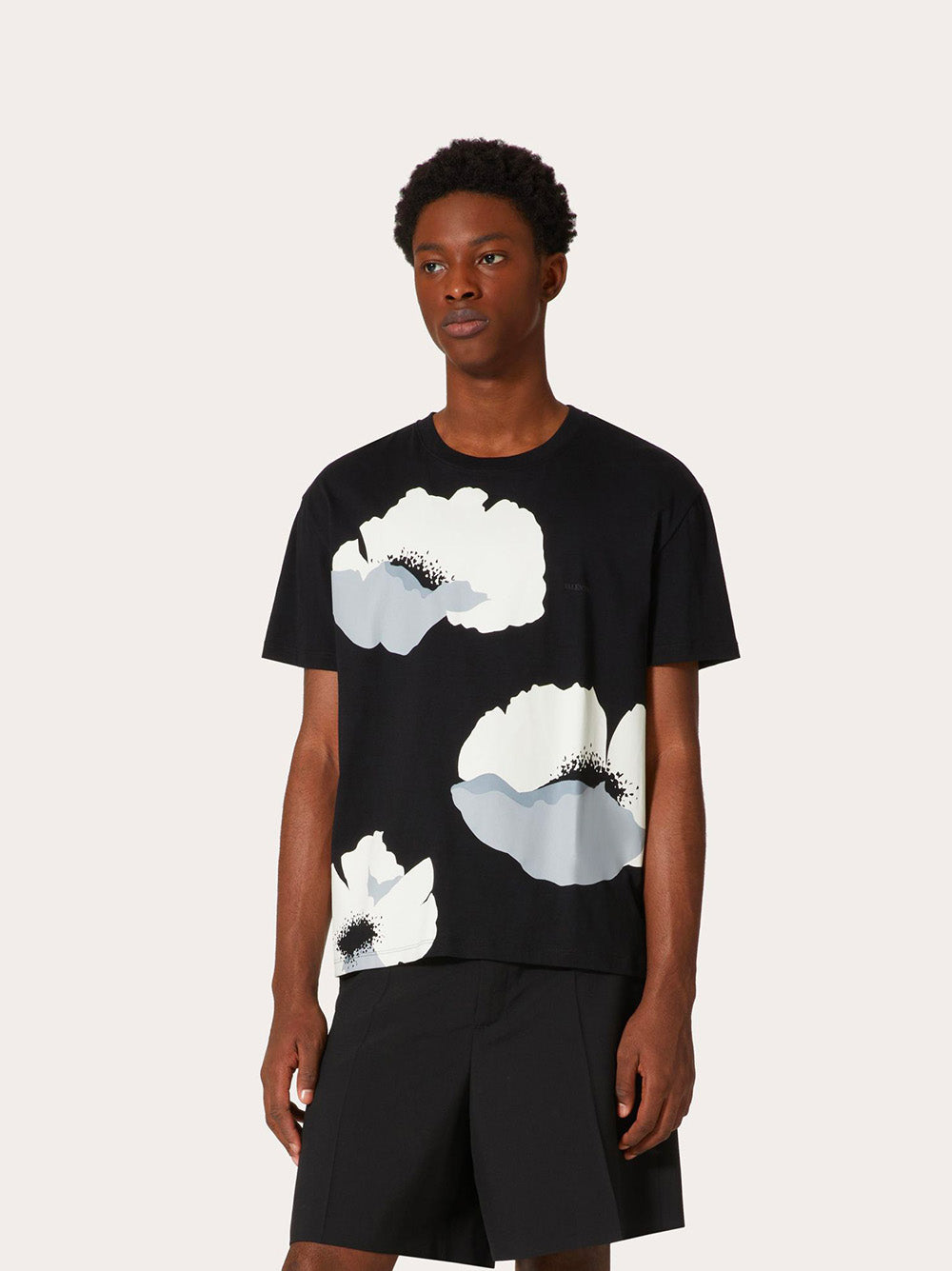 Valentino Garavani Cotton T-shirt With Valentino Flower Portrait Print