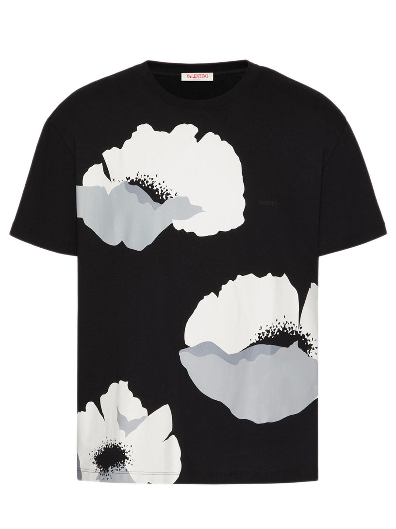 Valentino Garavani Cotton t-shirt with valentino flower portrait print