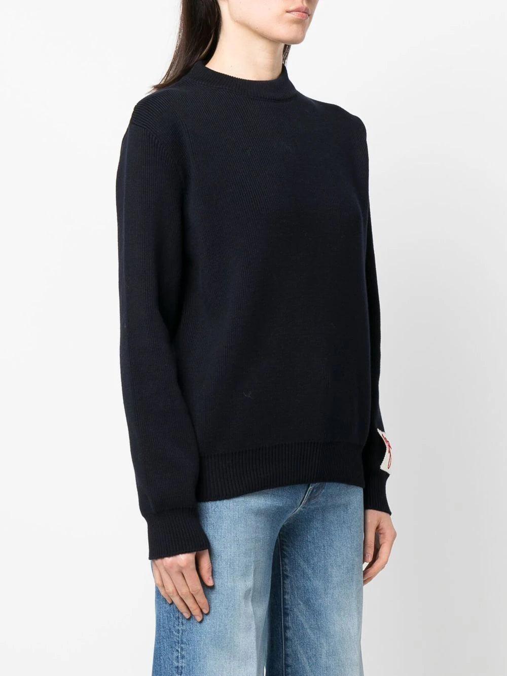 Golden Goose Crew-neck Cotton Sweater With Logo On The Back