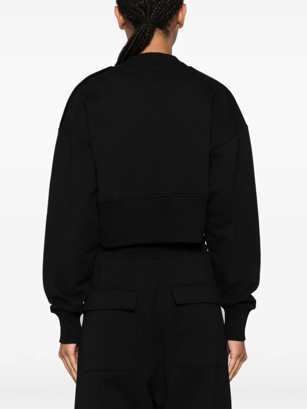 BALMAIN Cropped Sweatshirt With Balmain Paris Print