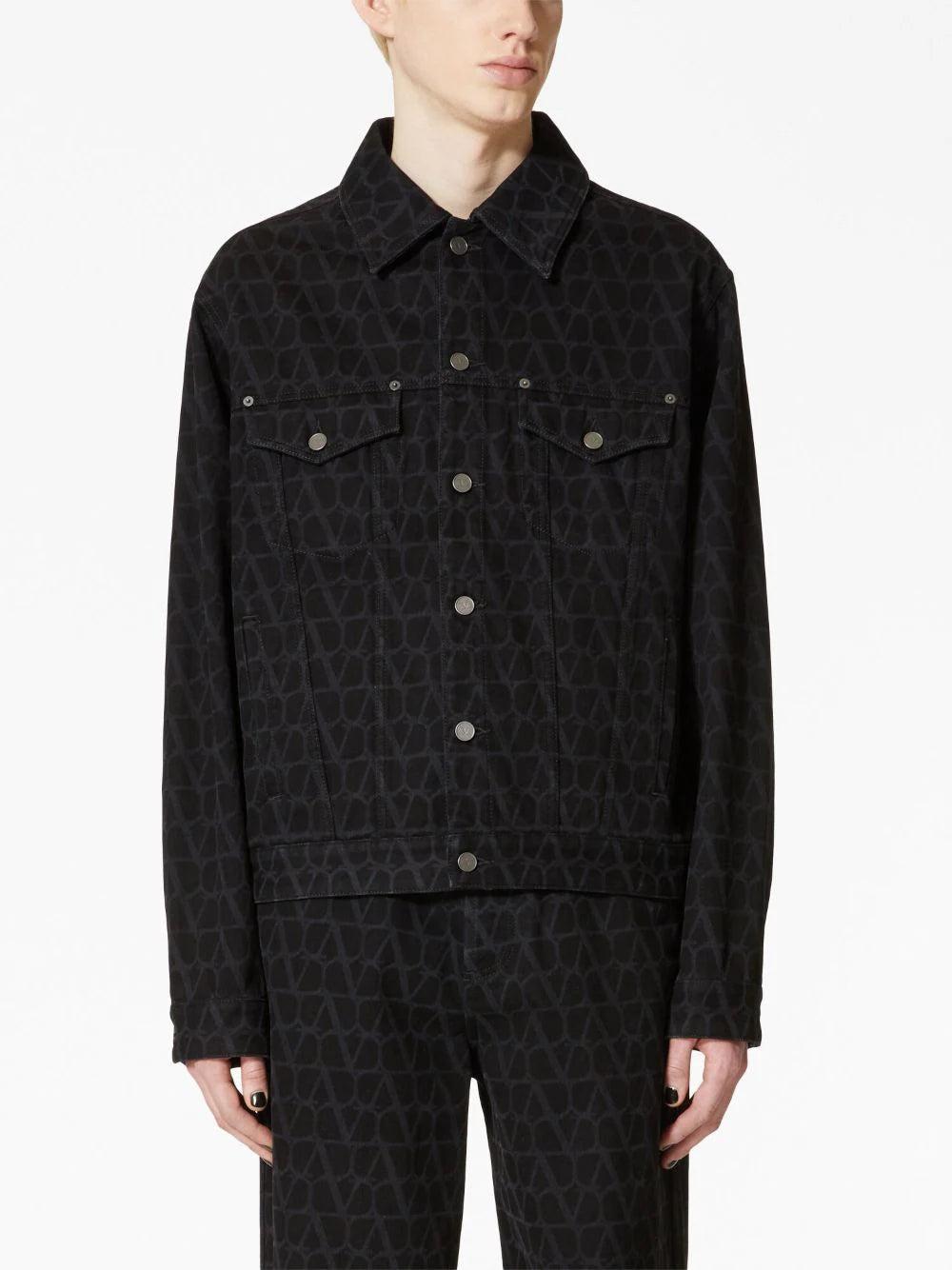 Valentino Garavani Denim Jacket With All-over Toile Iconographe Print
