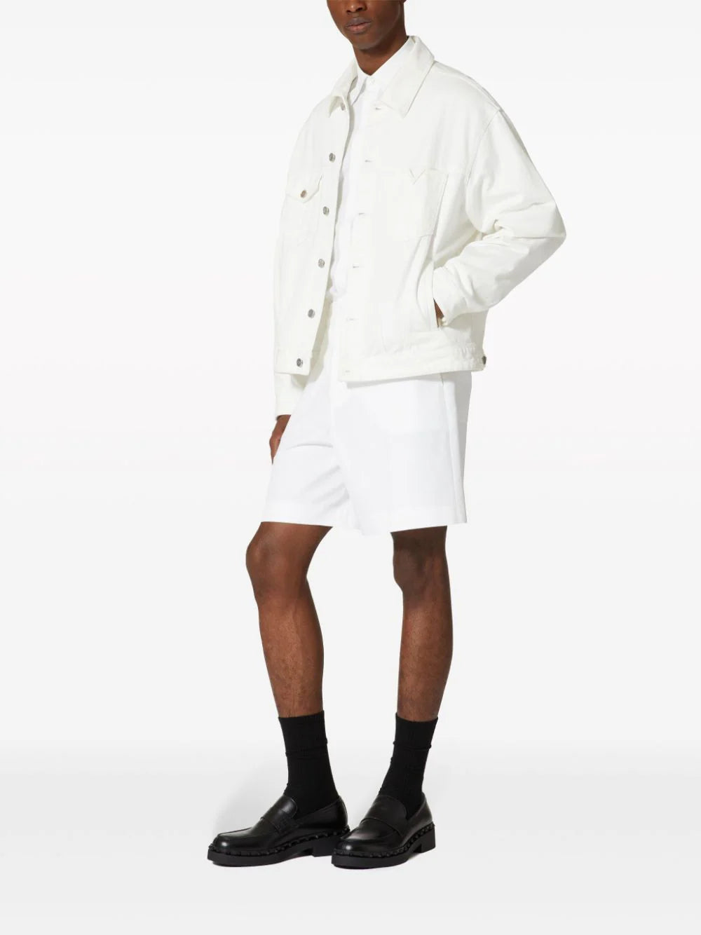 Valentino Garavani Denim Jacket With Rubberised V Detail