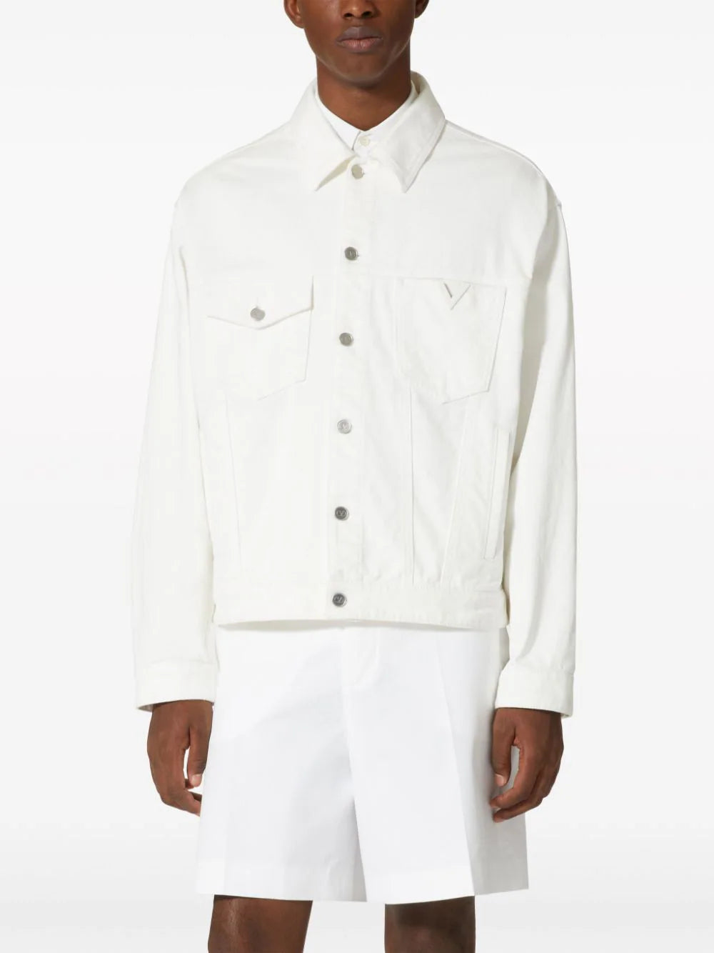Valentino Garavani Denim Jacket With Rubberised V Detail