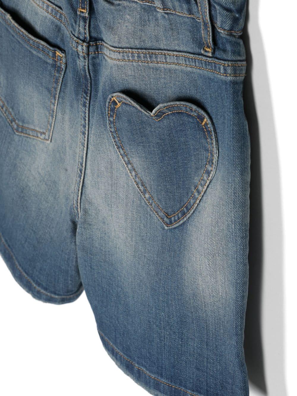 Golden Goose Kids Denim Shorts With Distressed Finish