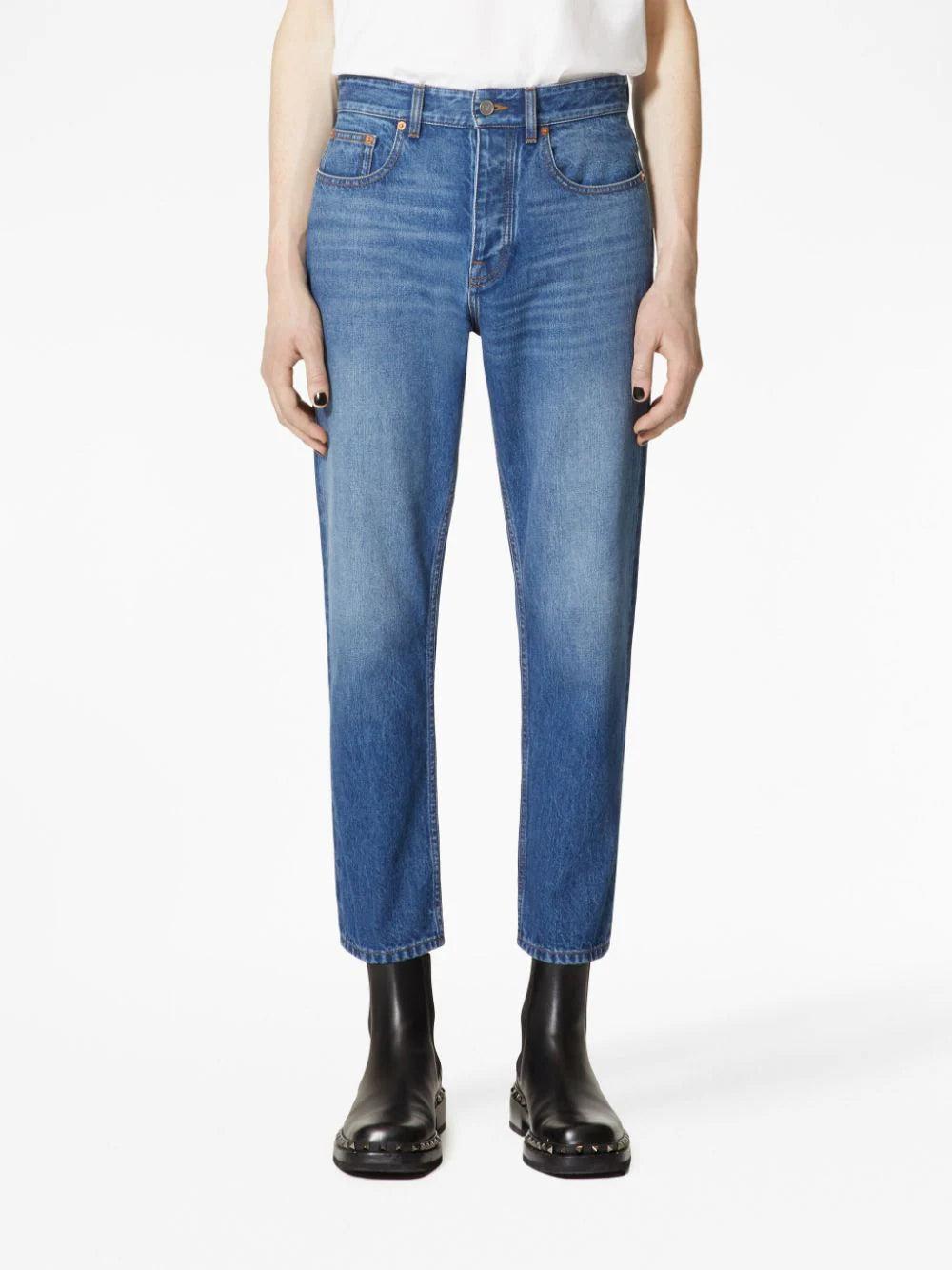 Valentino Garavani Denim Trousers With Embossed Vlogo Signature