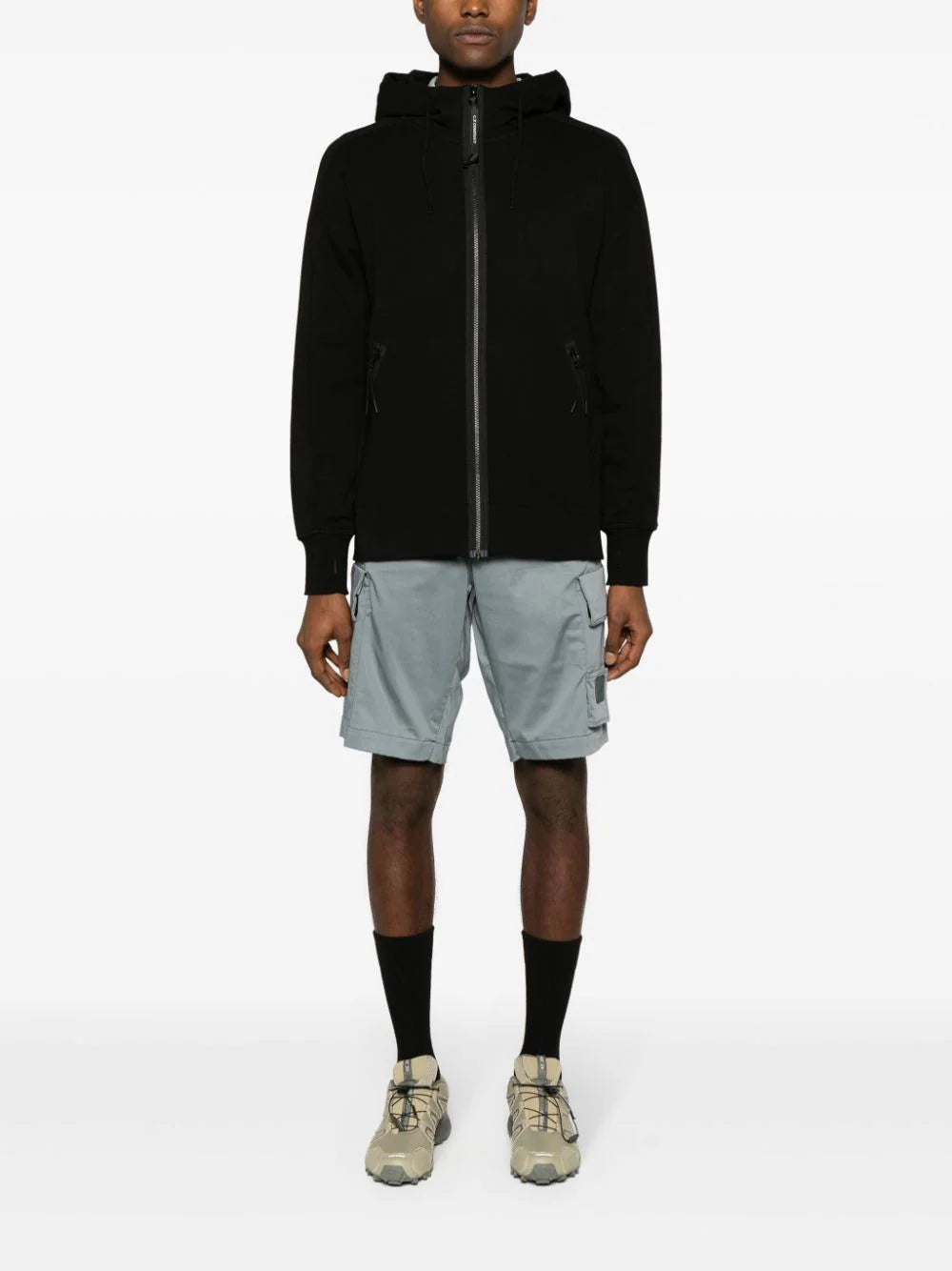 CP COMPANY Diagonal Raised Fleece Goggle Zipped Hoodie