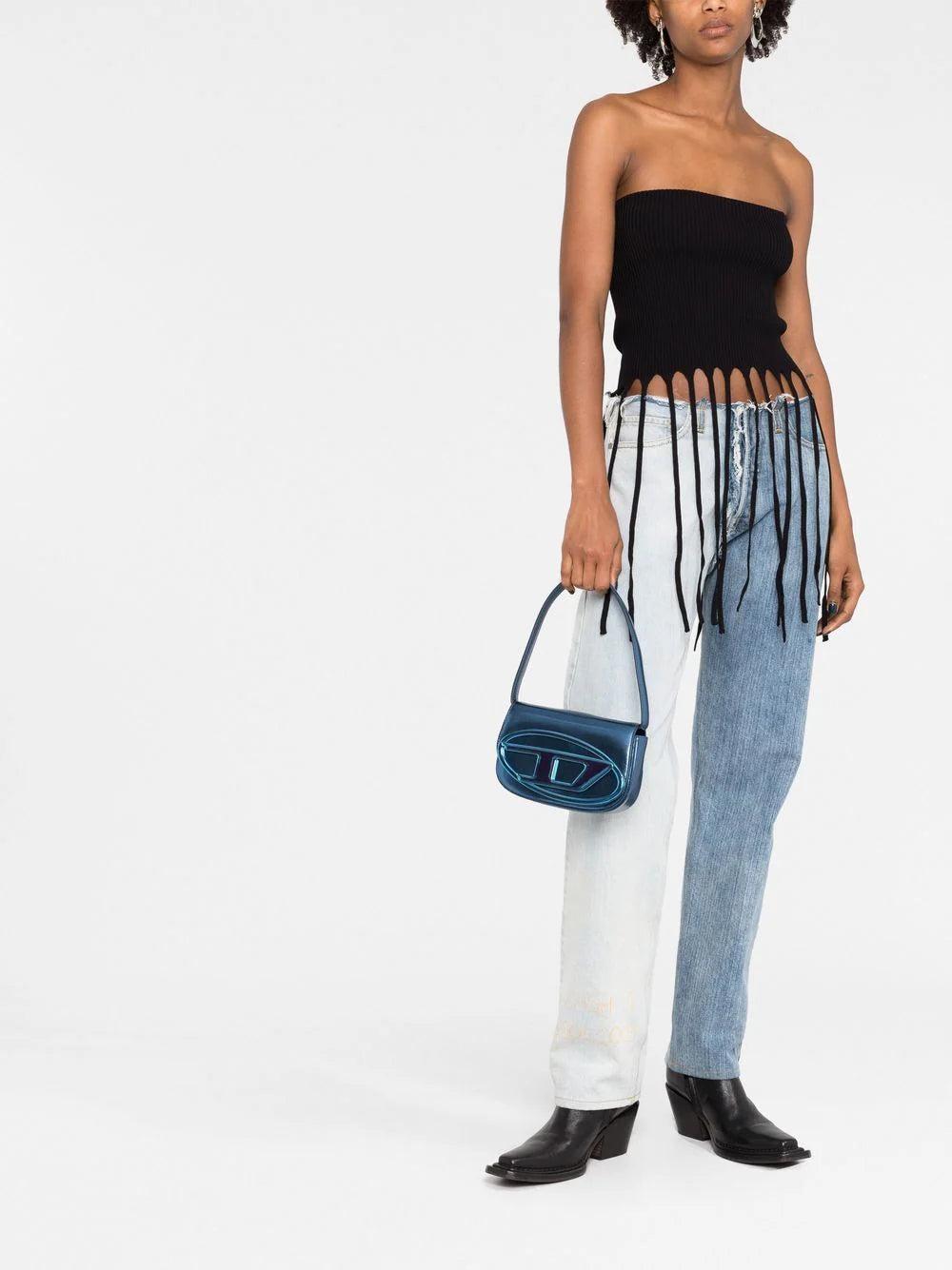 DIESEL 1dr-iconic Shoulder Bag In Mirrored Leather