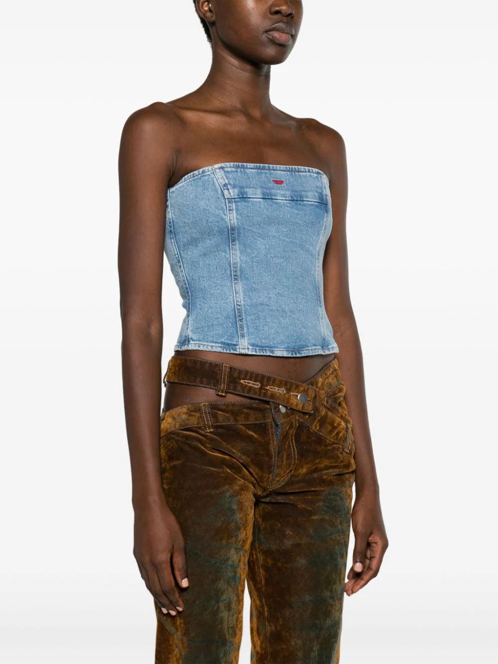 DIESEL De-ville Denim Bustier Top